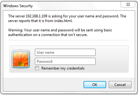 login screen